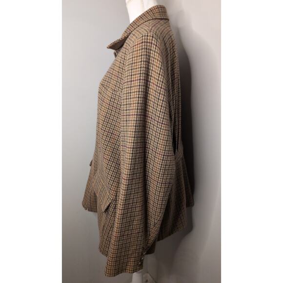 Lauren Ralph Lauren wool houndstooth equestrian oversized grunge jacket - Picture 3 of 13